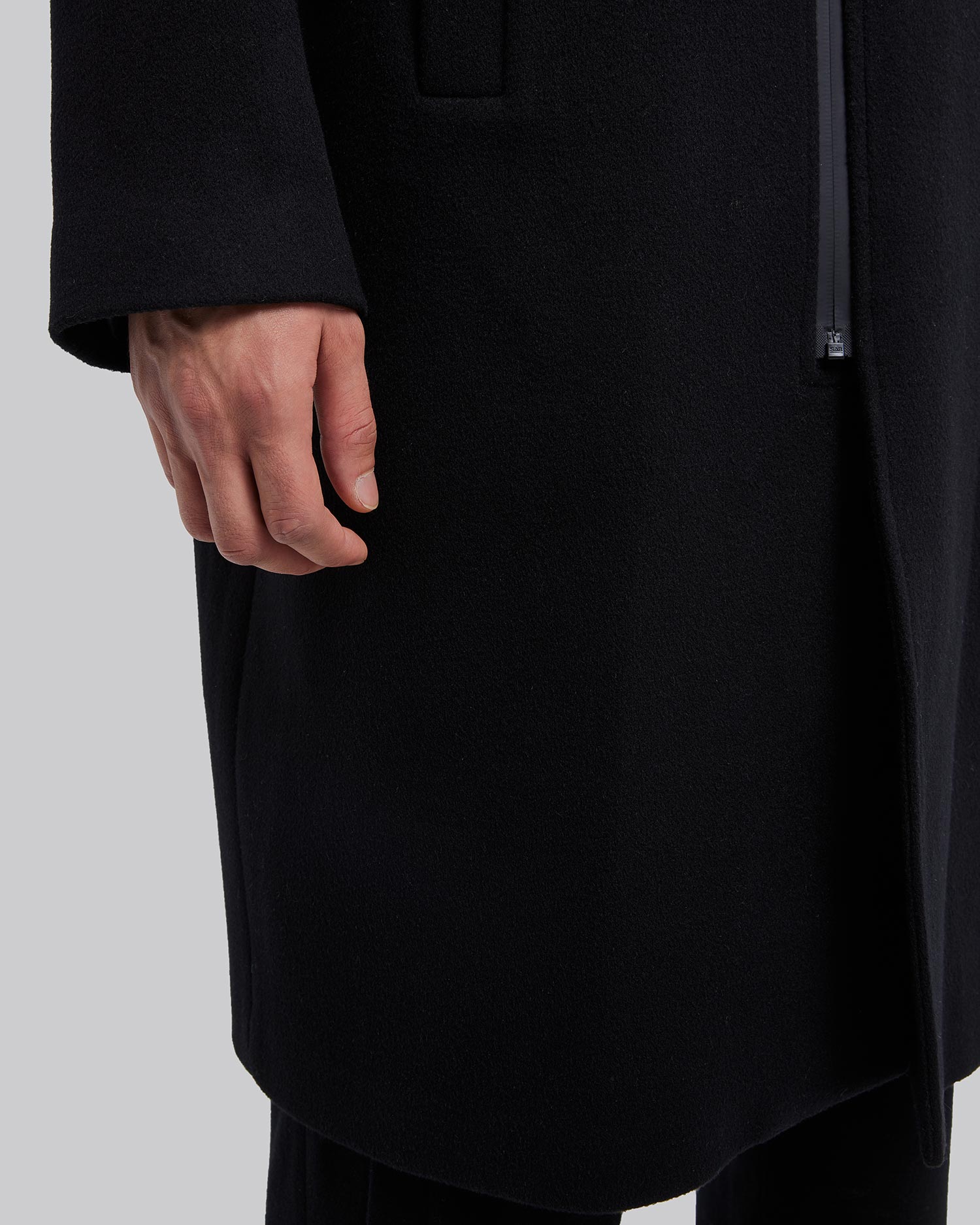 Zip Front Wool Long Coat image 4