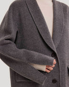 Single-Breasted Back Vent Long Wool Coat image 3