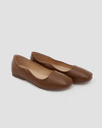 Wavy Stitch Flat Shoes - Brown, 11 image