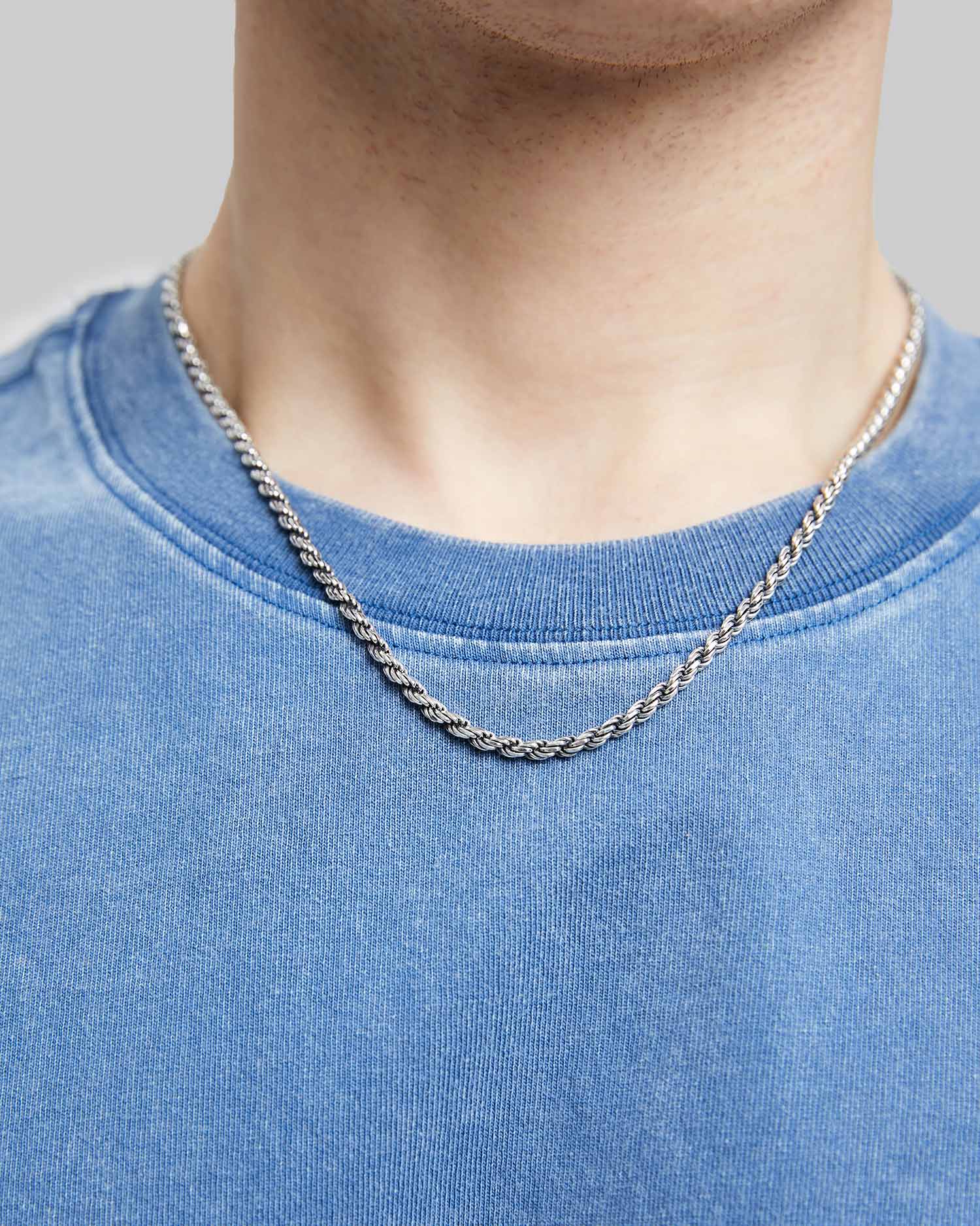 Silver Lobster-Claw Rope-Chain - Silver, OS image