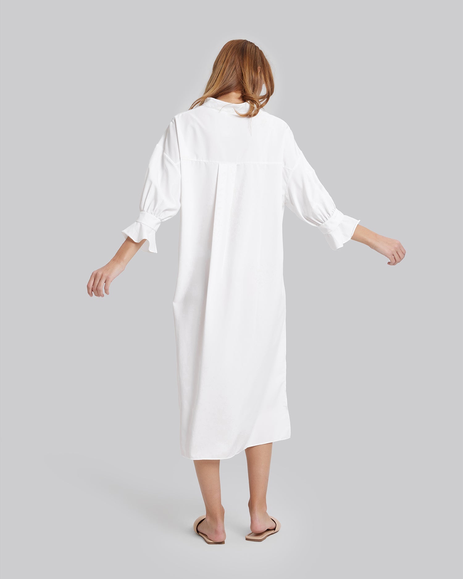 Cotton V-Neck Long Shirt image 4