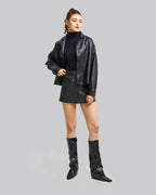 Faux-Leather Skirt - Black, L image