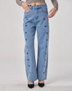 Loose Pants with Symmetrical Patterns - Blue, L image