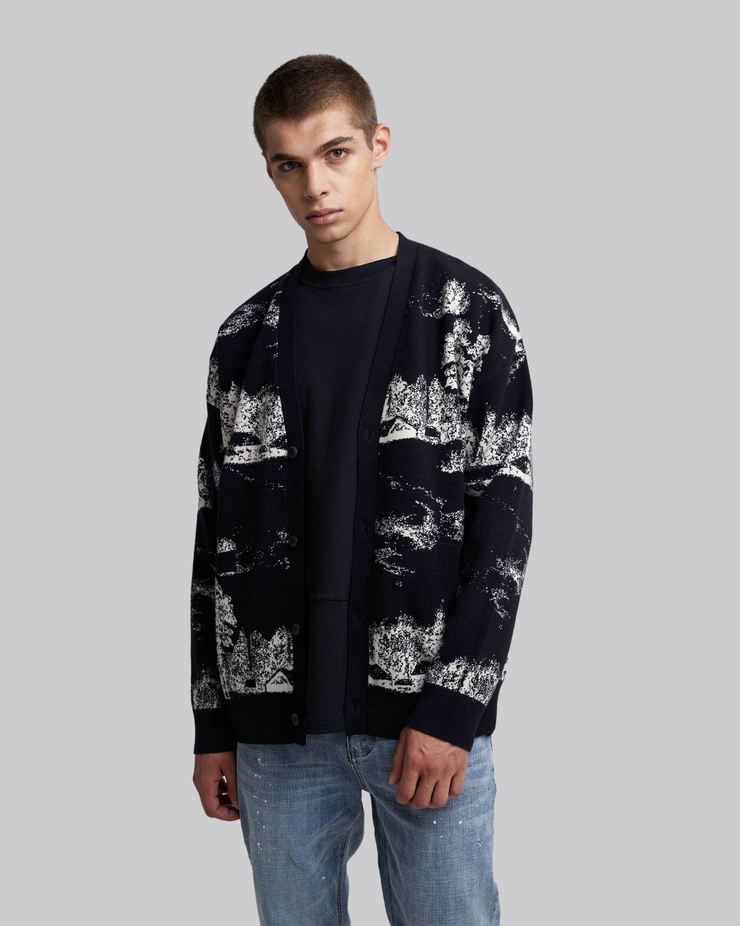 Buttoned Cardigan With Graphics image 4