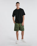 Oversized Workwear Shorts With Pockets - Green, S image