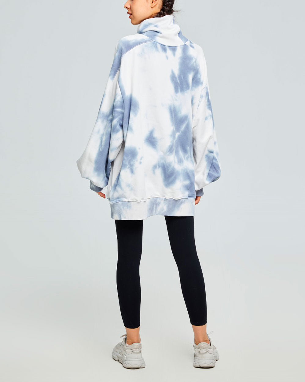 Tie-Dye Balloon Sleeve Turtleneck Sweatshirt image 3