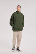 Half-Zip Front Pocket Pullover - Army Green, S image