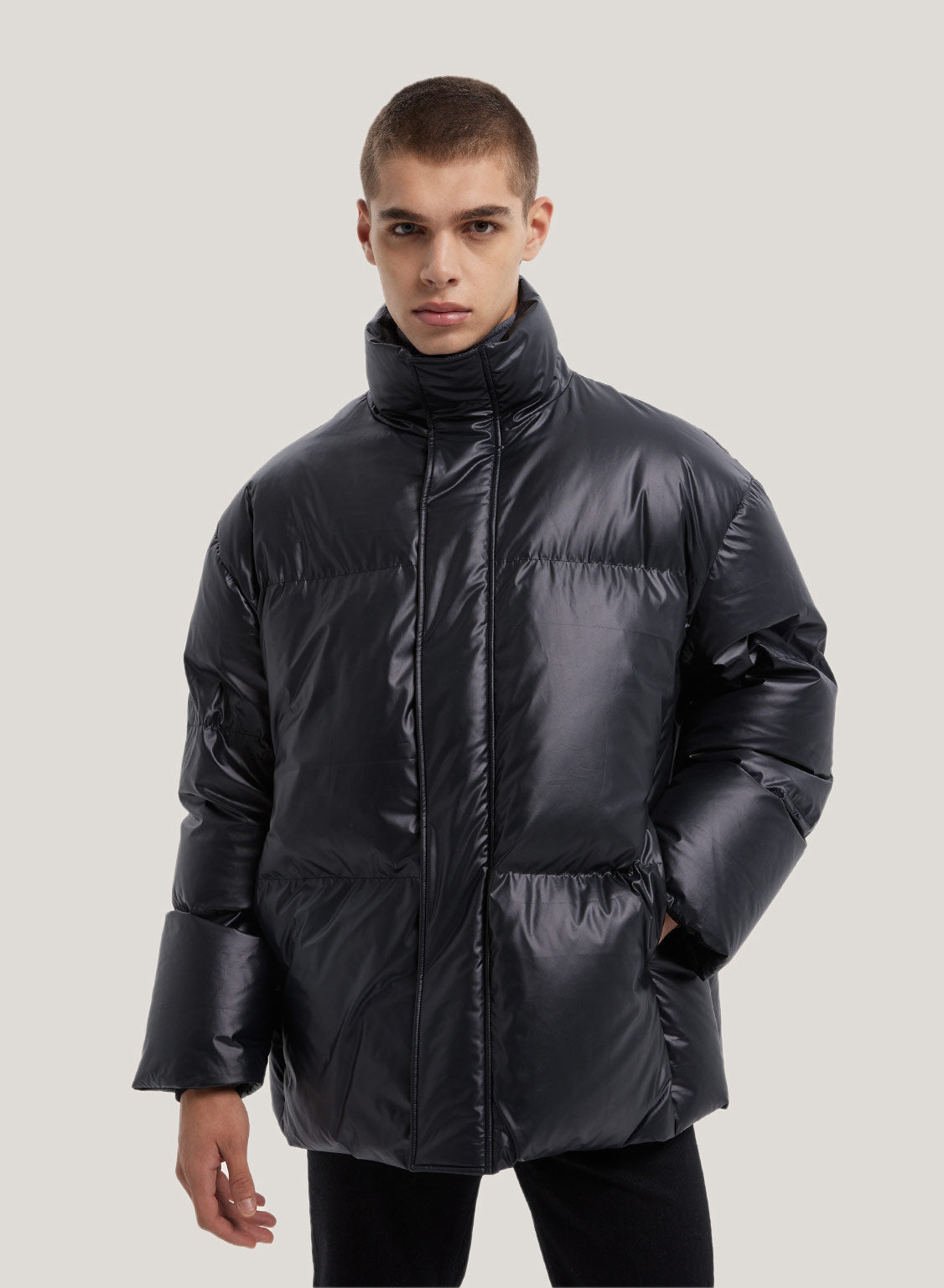 High Collar Quilted Jacket image 1