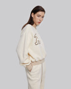 Letter-Patch Cotton Sweatshirt image 3