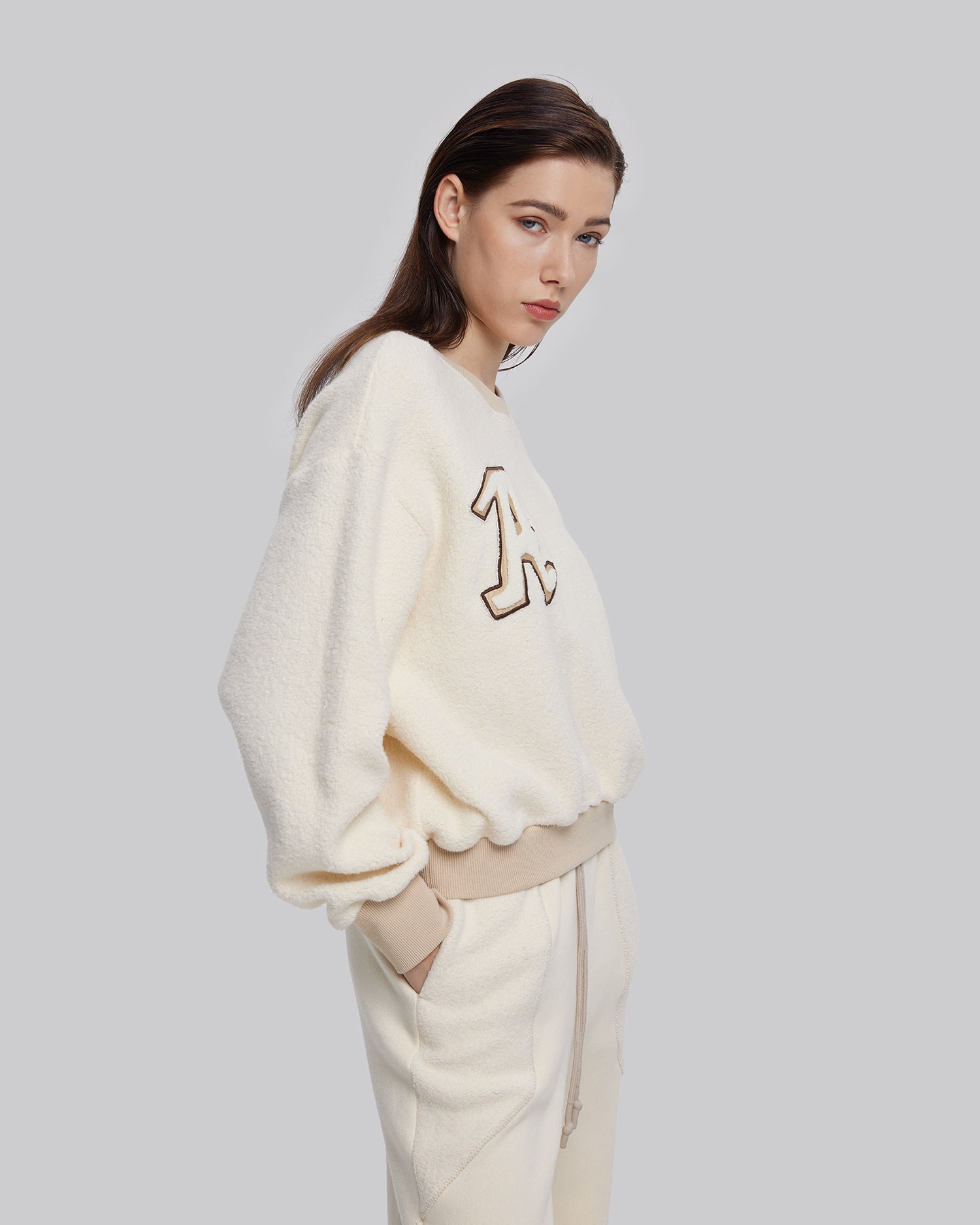 Letter-Patch Cotton Sweatshirt image 3
