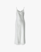 Elegant Strap Long Black Dress - Silver, M image