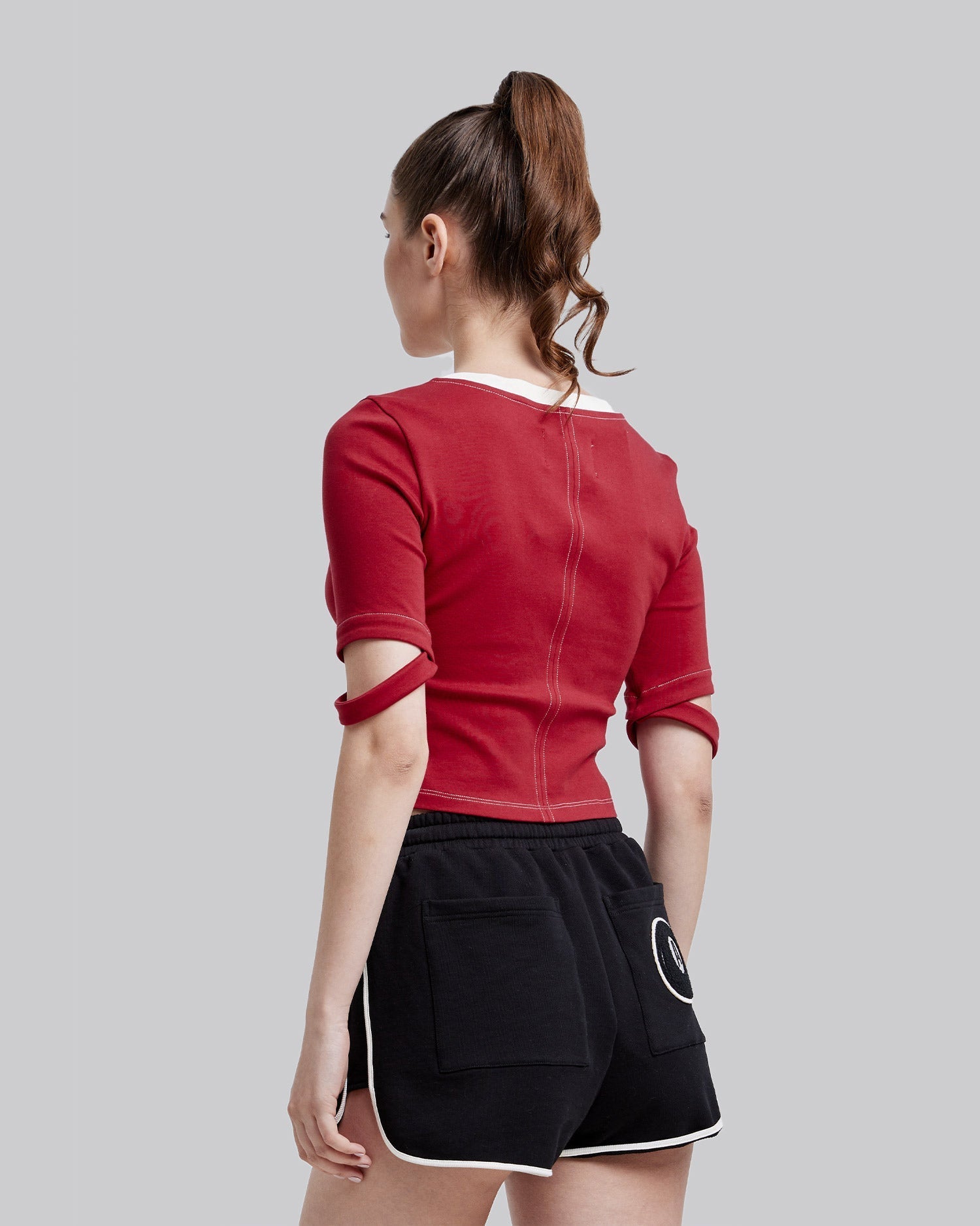 Unique Sleeve Crewneck Crop Top image 4