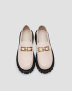Leather Loafers With Chain - LightPink, 6 image
