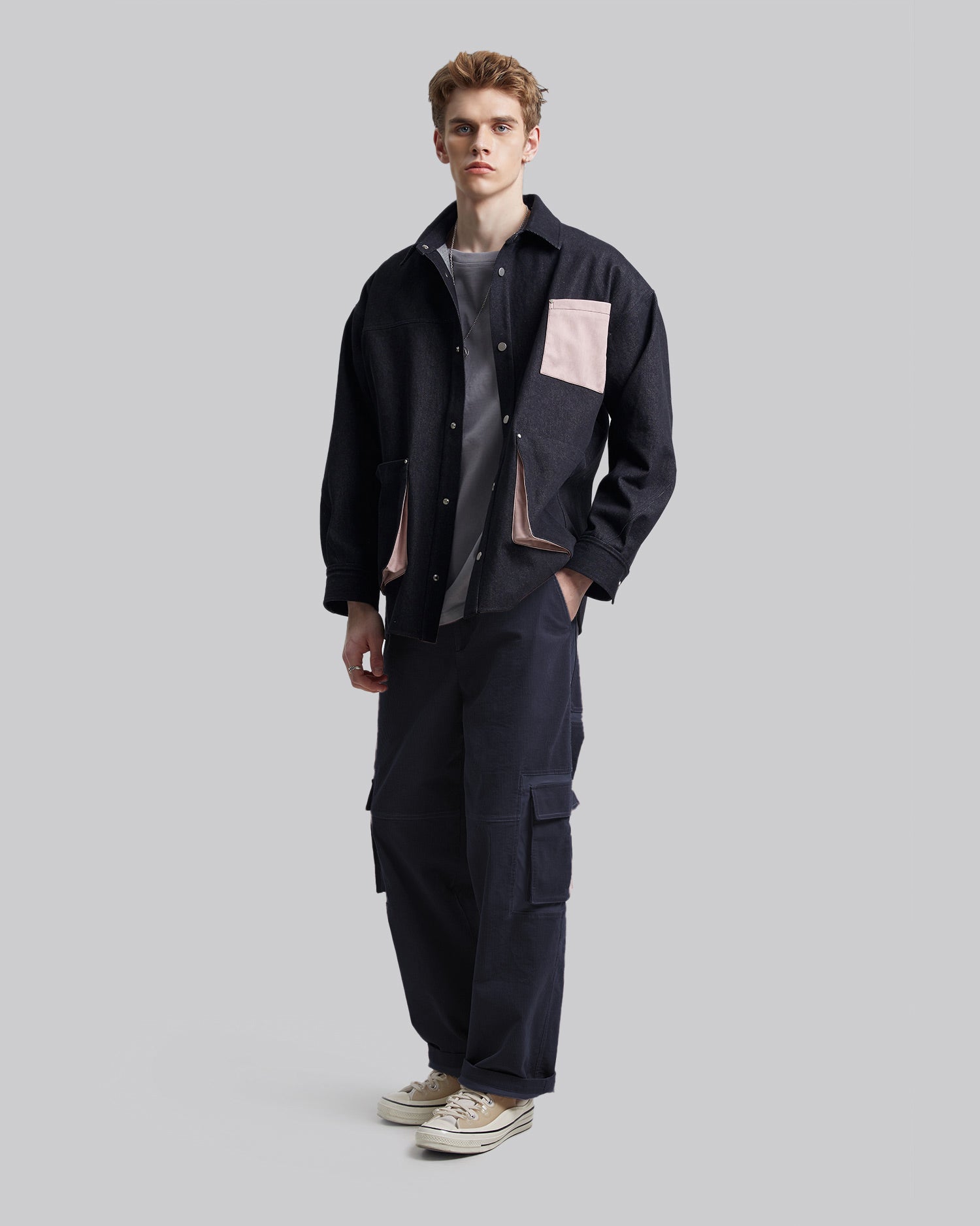 Baggy Cargo Pants - Dark Blue, S image