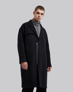 Zip Front Wool Long Coat image 1