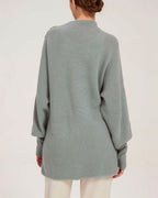 Button-Sleeve Cashmere Sweater image 3