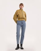 High-Neck Bomber Jacket - Butter, L image