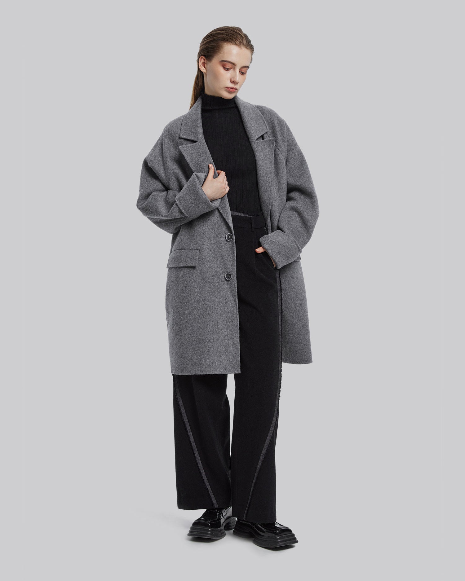 Grey Unisex Wool Jacket image 3