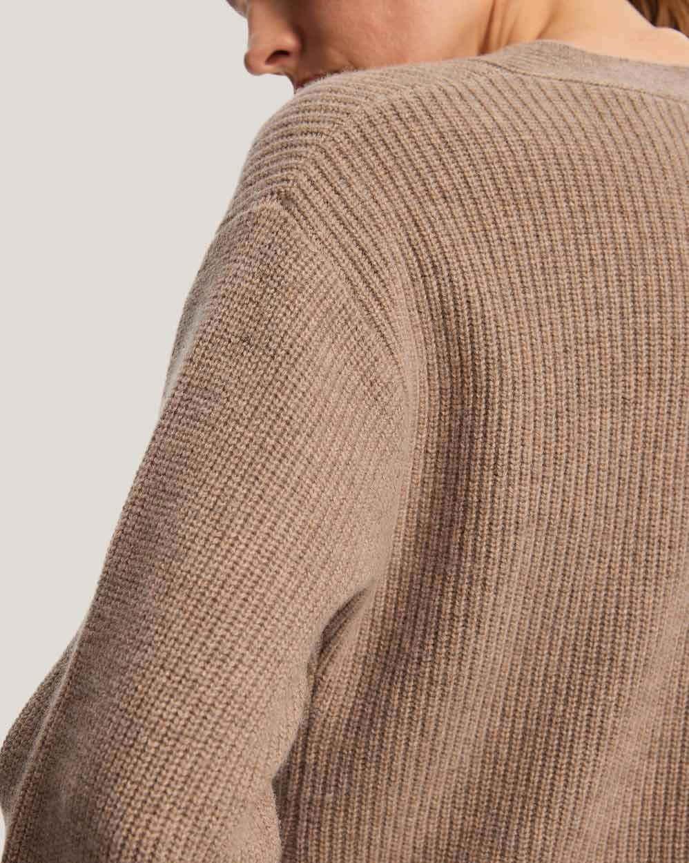 Buttoned Fine Knit 100% Wool Cardigan image 4