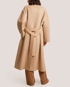 Belted Hidden Button Pure Camel Coat image 2