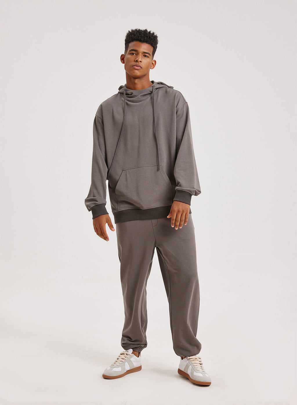 Cotton Casual Hoodie Set - Dark Grey, S image