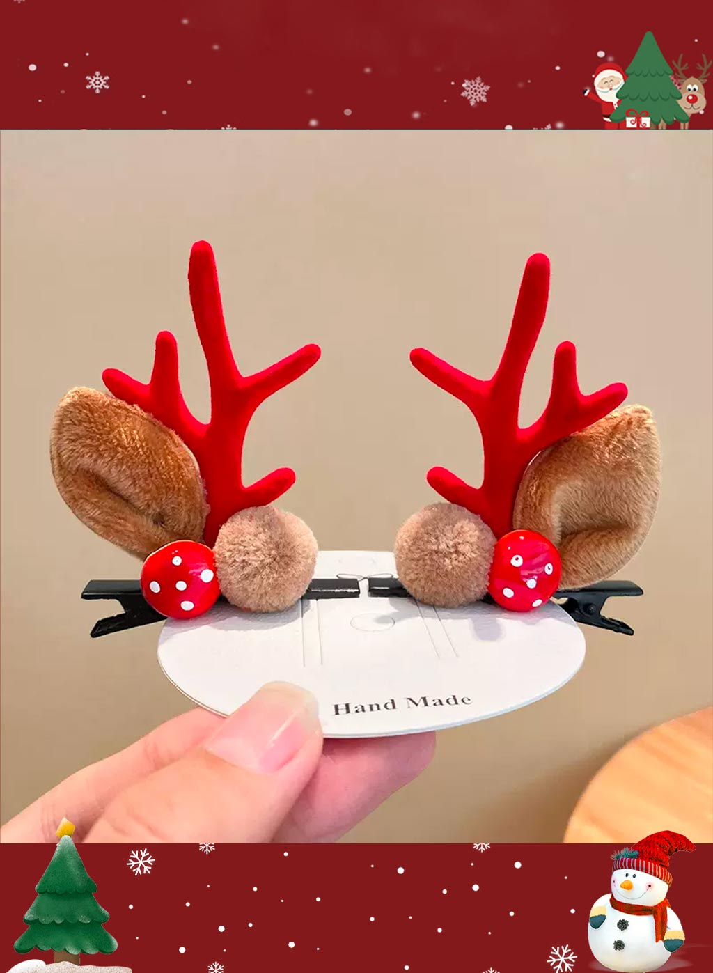 Special Christmas moose headdress - Caramel, OS image
