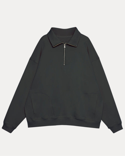 1 × Plain Half-Zip Sweatshirt image 0