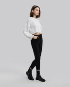 Cropped Cable Knit Sweater image 3