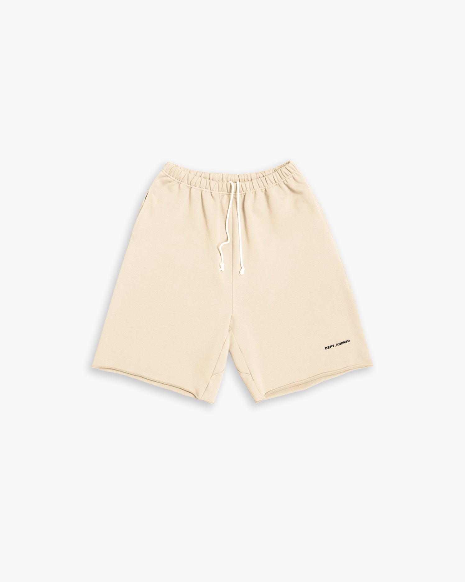 Raw-Edged Gym Shorts - Ivory, XL image