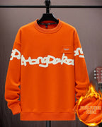 Printed Crewneck Cotton Sweatshirt - Coral, L image
