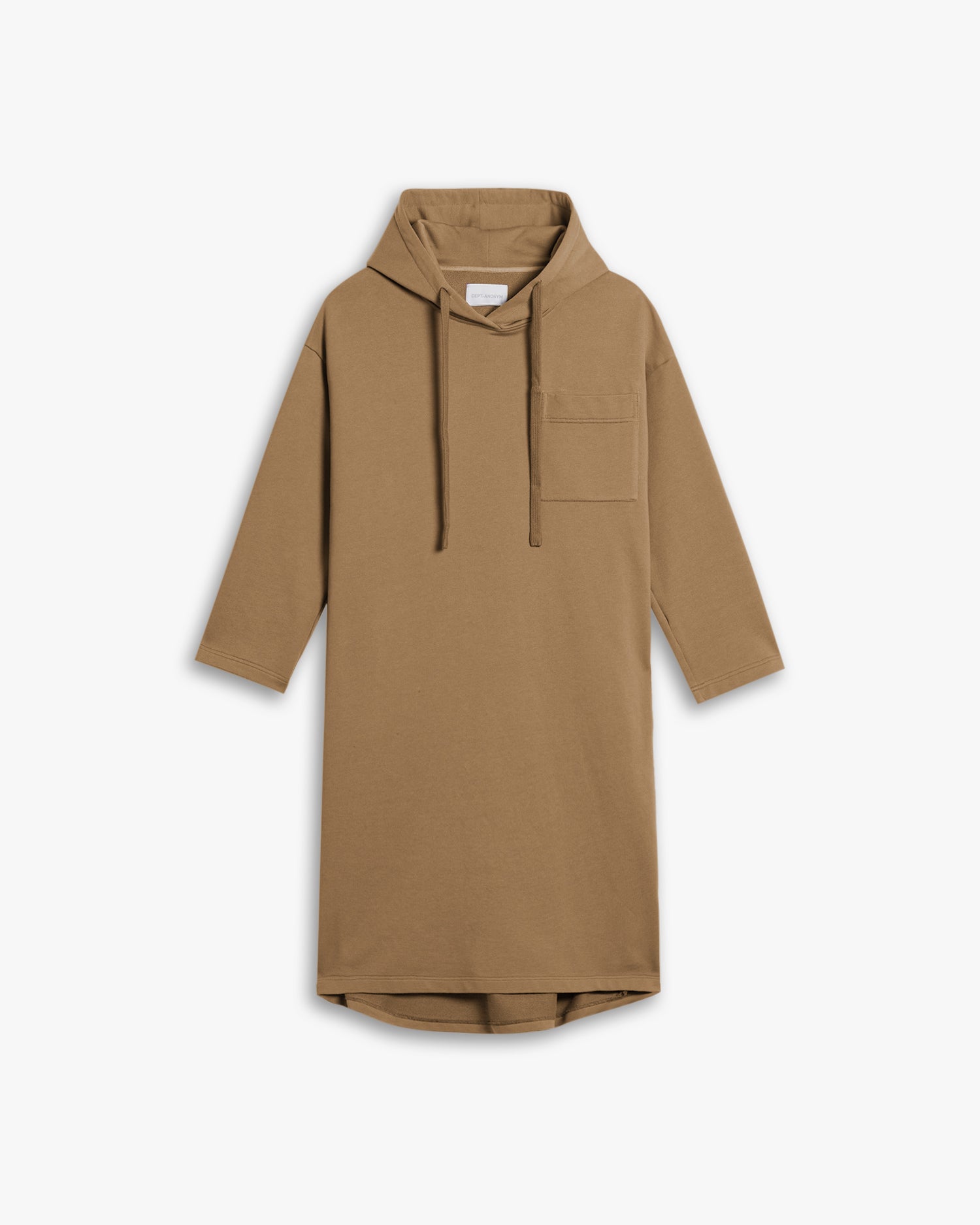 Plain Hoodie Dress - Khaki, S image