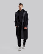 Wool &Faux-Leather Panel Coat image 5