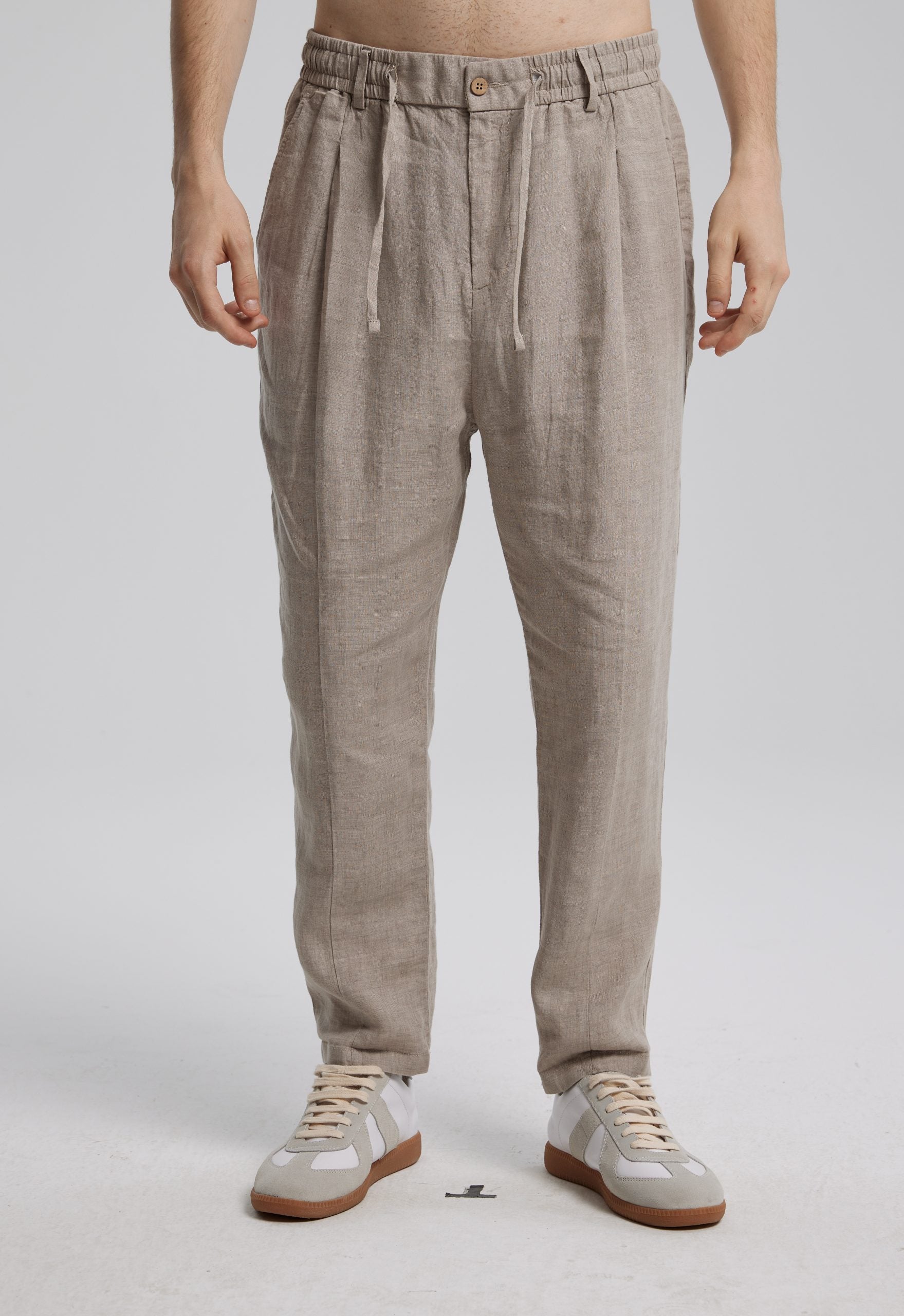 Light Linen Pants - Greige, S image