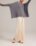 Pure Cashmere Batwing Sleeve Crew Sweater image 3