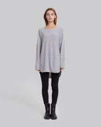Boatneck Casual Cashmere Sweater - Elephant, XL image