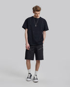 Diagonal Zipper Shorts - Black, S image