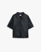 Faux-Leather Short-Sleeve Shirt image 0