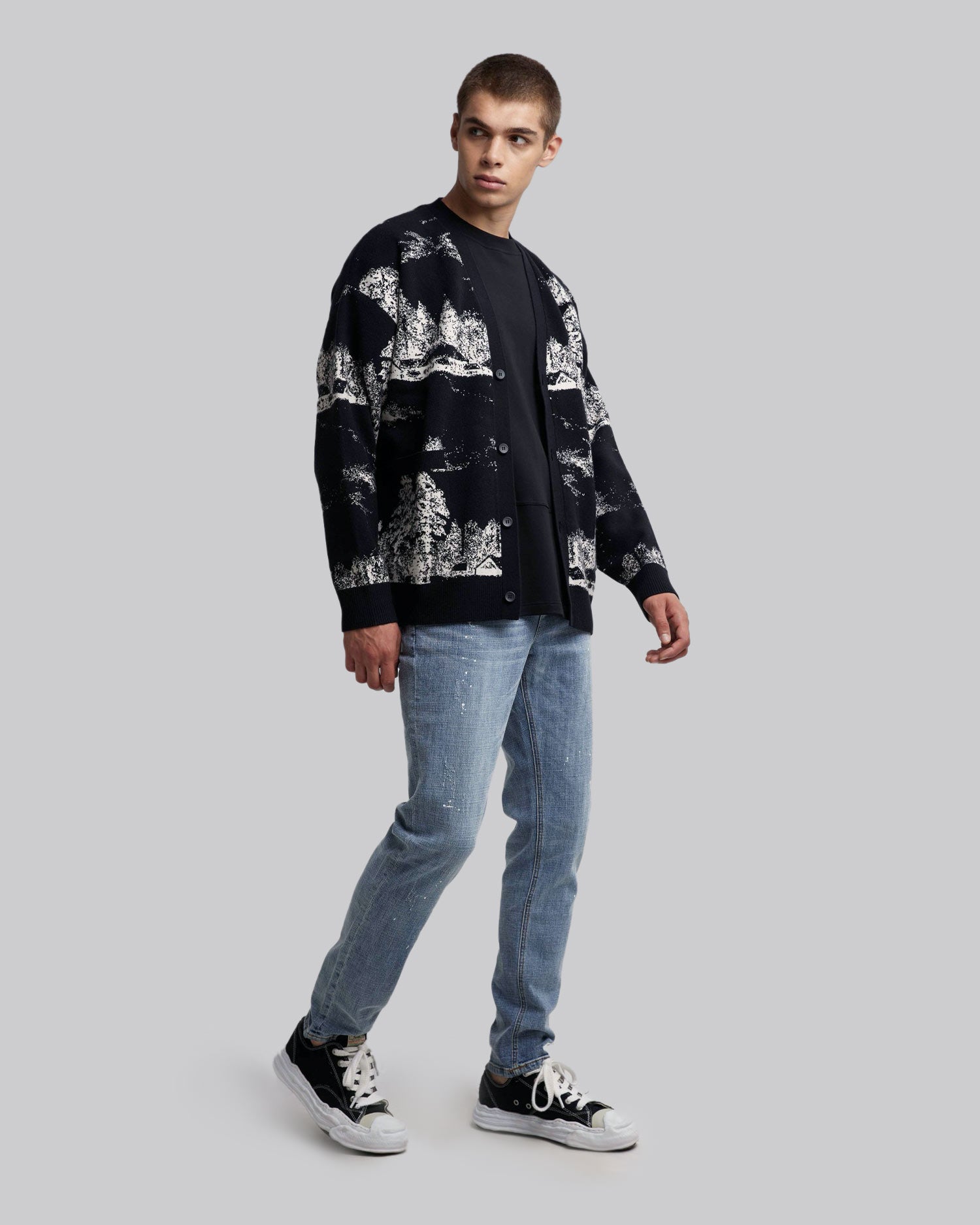Buttoned Cardigan With Graphics image 5