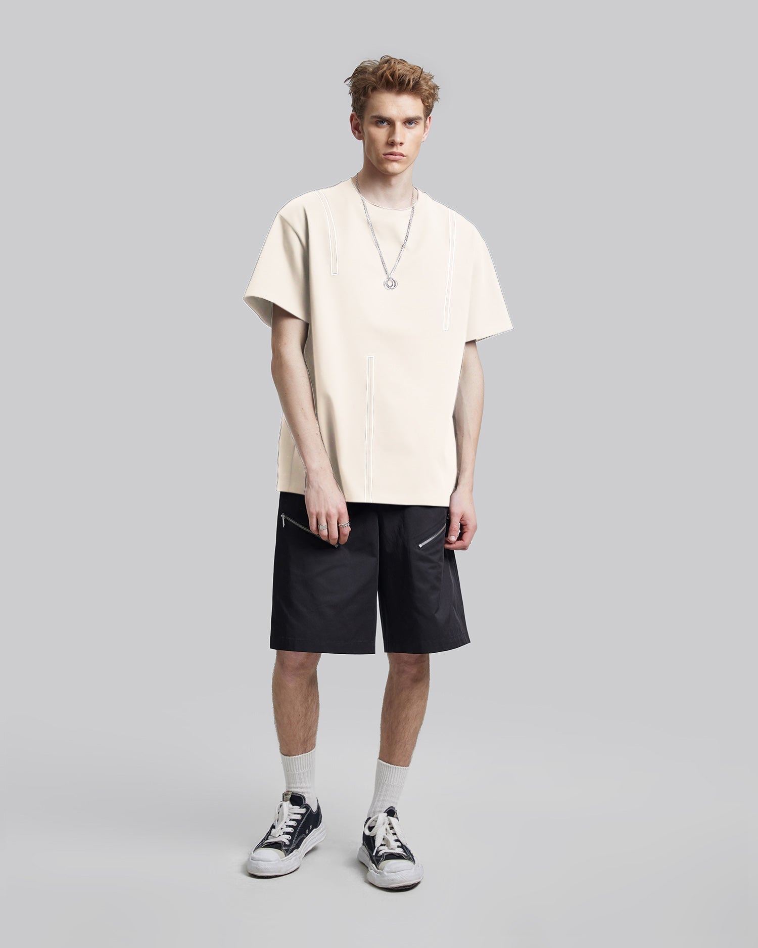 Tears & Graphics T-Shirt - Beige, M image