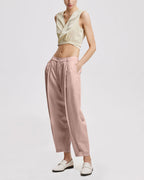 Linen Tapered Pants - Baby Pink, XS image