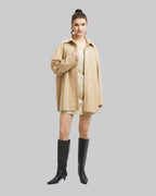 Pristine Faux-Leather Jacket - Beige, M image