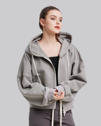 Graphic Print Zipped Hoodie image 2
