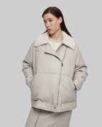 Off-Center Zipper Padded Jacket image 1