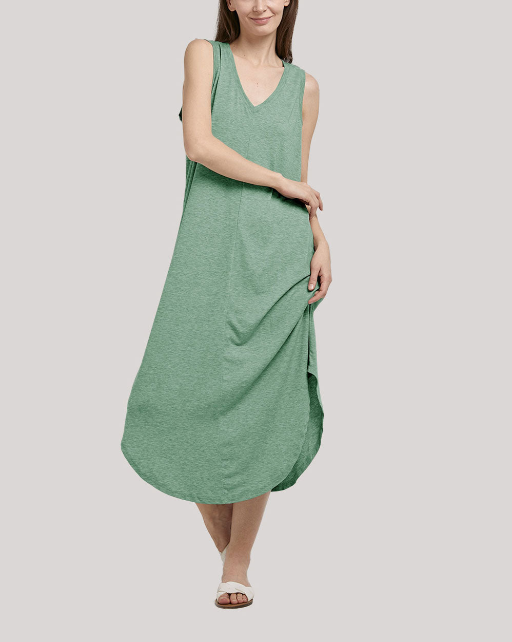 Curved Hem Tank Dress - Greenland, XL image