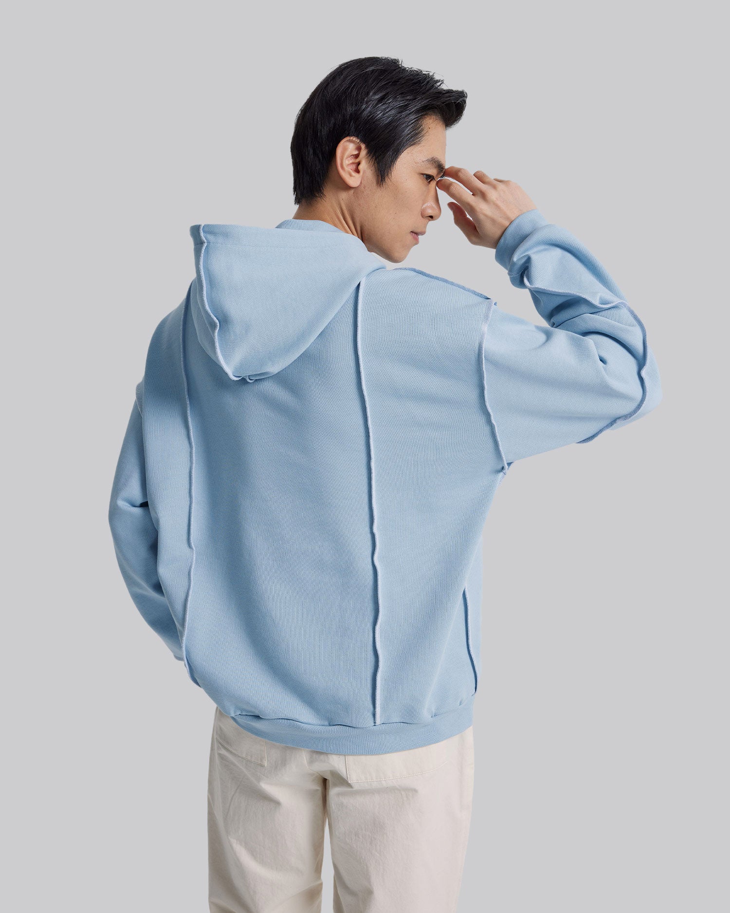 Hoodie with Decorative Lines image 4