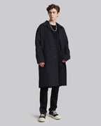 Double Zipper Wool Coat - Black, M image