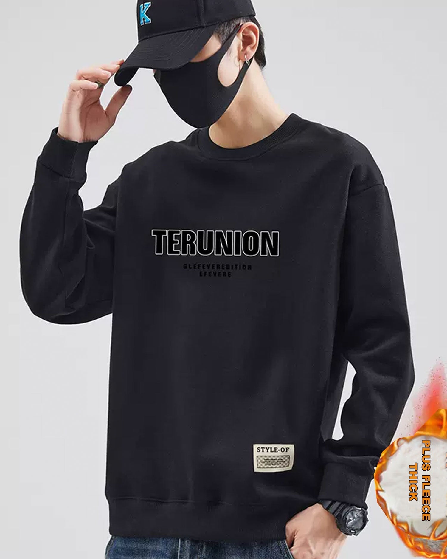 Letter Detail Cotton Sweatshirt - Juniper, M image