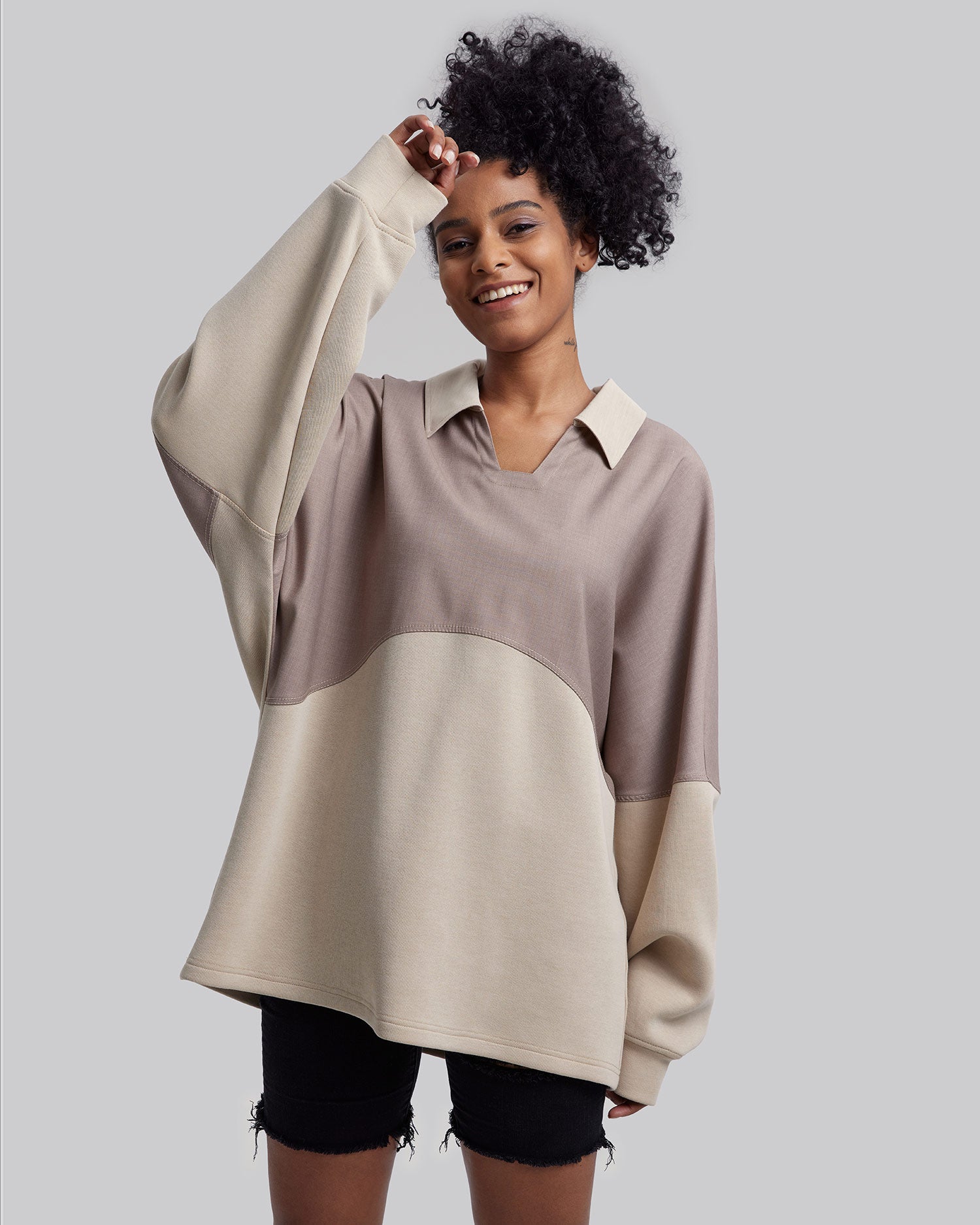 Paneled V-Neck Polo image 1