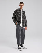 All-Cotton Checkered Shirt - Dark Green, XL image