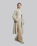Beige Boxy Lapel Wool Coat image 3